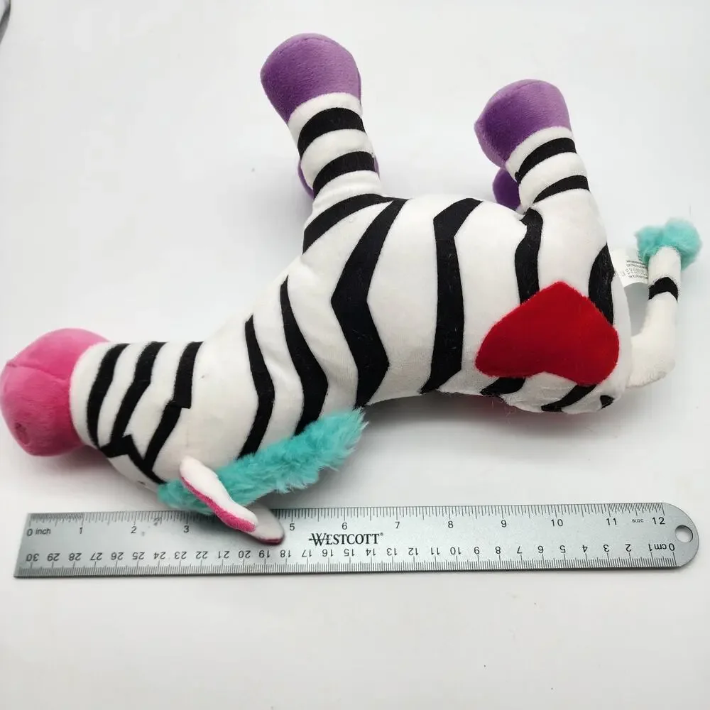 Animal Alley Colorful Zebra Plush 12